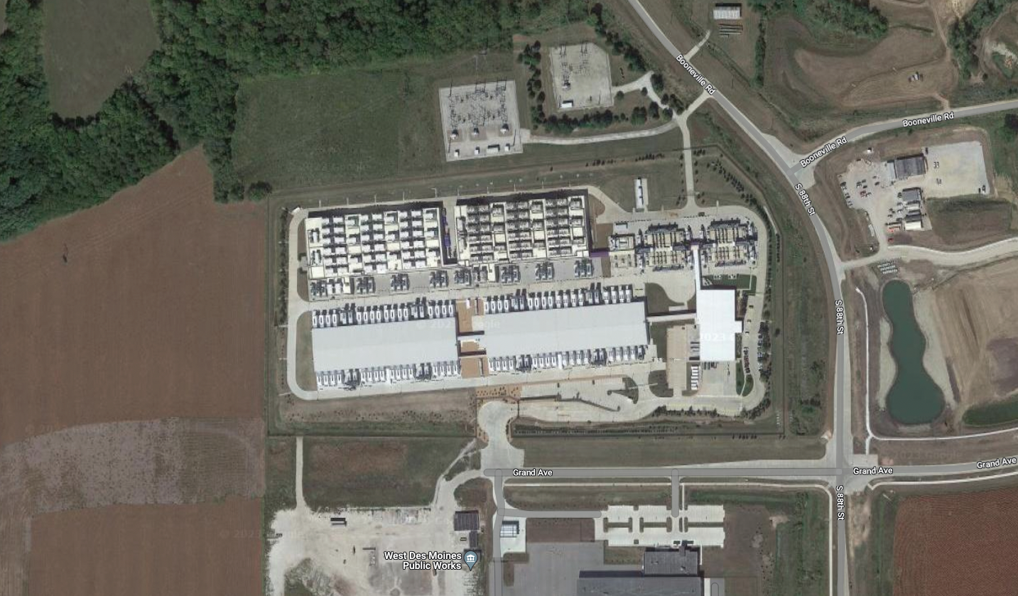 Satellite view of Des Moines data centre